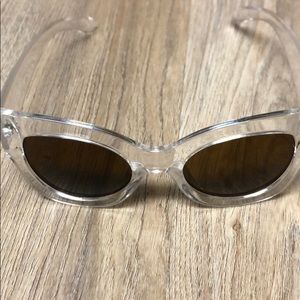 Clear frame wide cat eye sunglasses